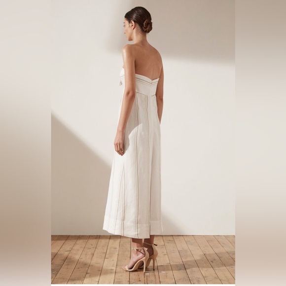 Shona Joy Linen Jumpsuit - white/tan - Size 4 (USA) - Picture 2 of 8